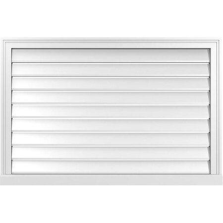 Ekena Millwork Vertical Surface Mount PVC Gable Vent: Functional, w/ 2"W x 2"P Brickmould Sill Frame, 42"W x 28"H GVPVE42X2803SF